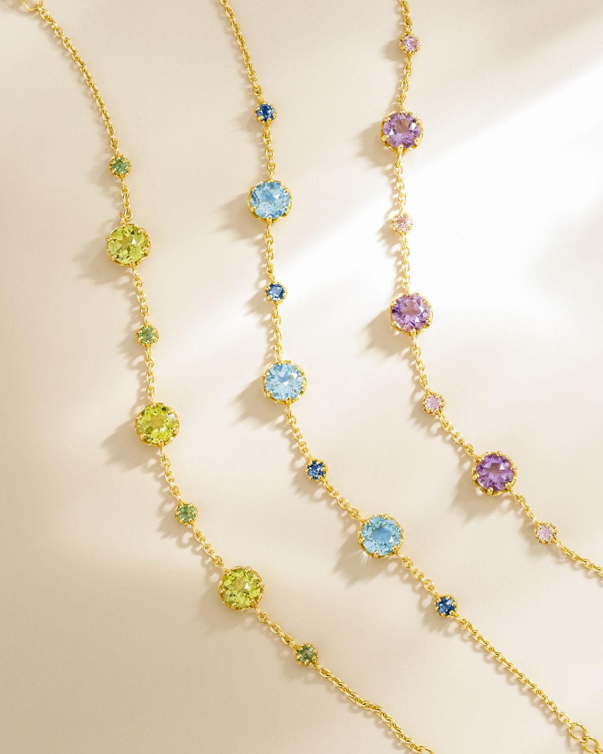 Blue Sapphire & Blue Topaz Bracelet in 18k Gold Vermeil