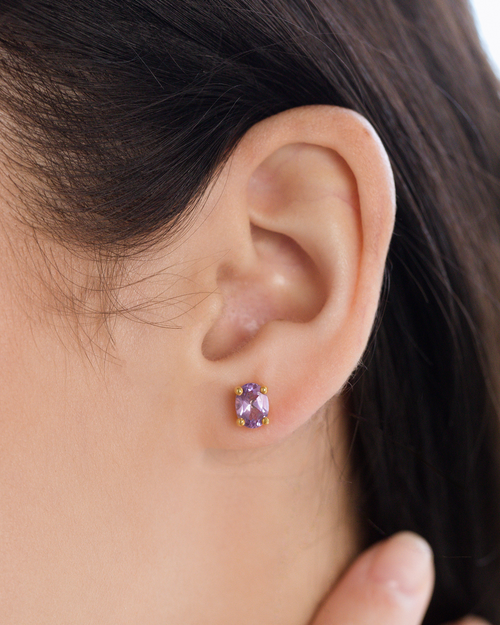 Complete Set - Amethyst Jewellery Set in 18k Gold Vermeil
