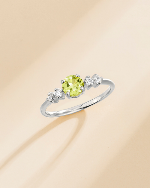 Peridot Five Stone Ring in Sterling Silver
