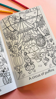 A crown of kingfishers: A collective noun colouring book