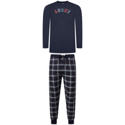 Lucky Brand Crew Neck & Closed Hem Flannel Pant Pyjama Set