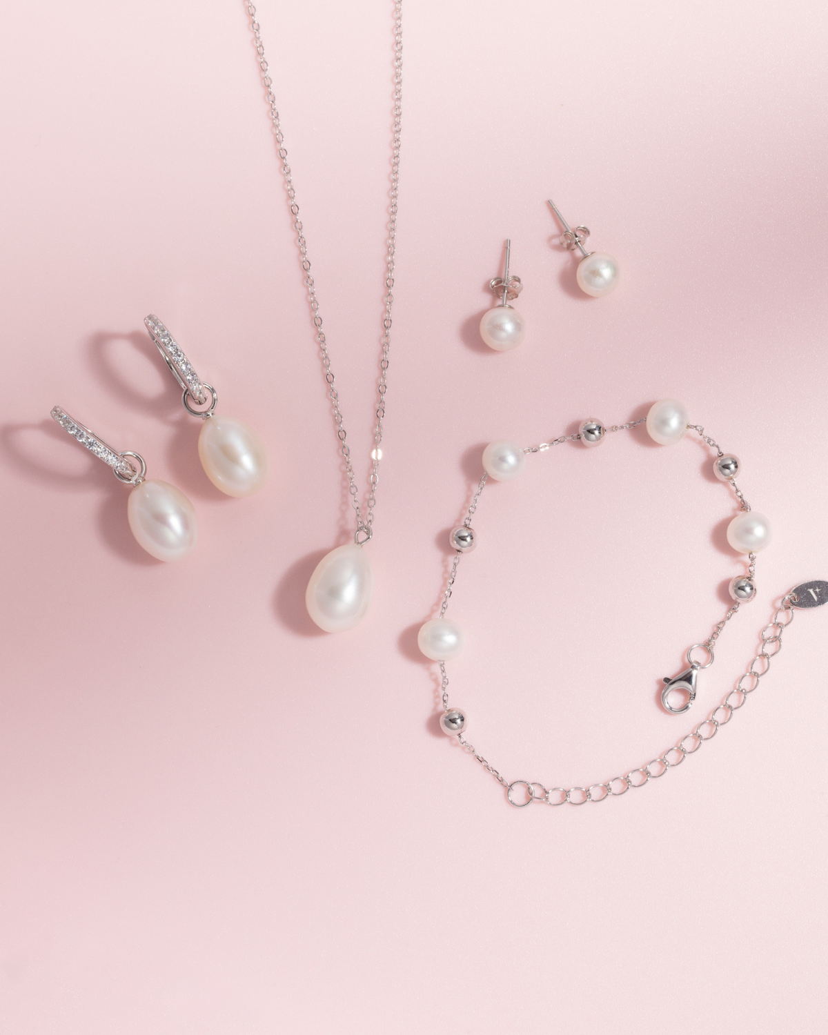 Large Freshwater Pearl Pendant Necklace in Sterling Silver