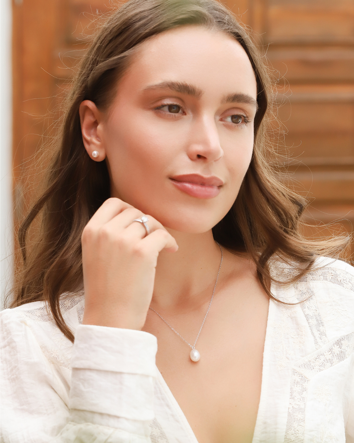 Freshwater Pearl Stud Earrings in Sterling Silver