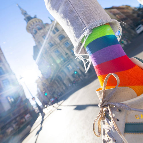 Rainbow Stripe Matching Bamboo Socks (Adult & Child)