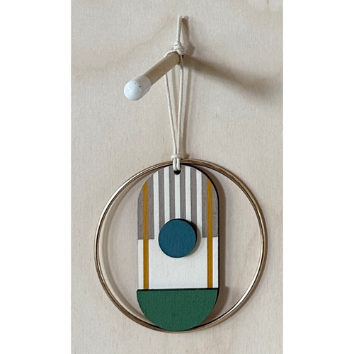 Small Geometric Wall Hanging - Mini Mid-Century Wall Art - Little Wooden Decoration - Contemporary Wall Decor