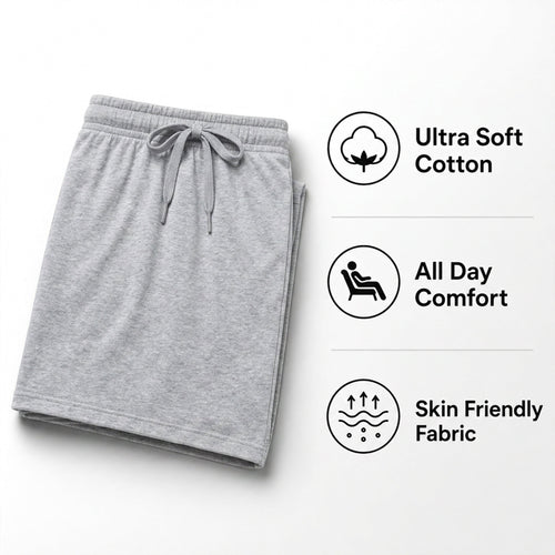 Sock Stack Men's Cotton Lounge Shorts Stretchable 2 Pack Black Navy Grey Durable