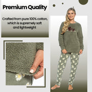 Daisy Dreamer Womens Highland Cow Print Cotton Jersey Pyjama Set Long Sleeve Lounge Wear
