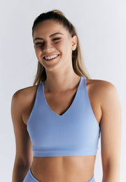 Organic Cotton & Recycled Elastane Padded V-neck Sports Bra