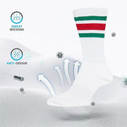 Sock Stack Mens Stripes Sport Crew Socks Cotton Durable Blend 5 Pack For Training Running
