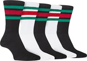 Sock Stack Mens Stripes Sport Crew Socks Cotton Durable Blend 5 Pack For Training Running