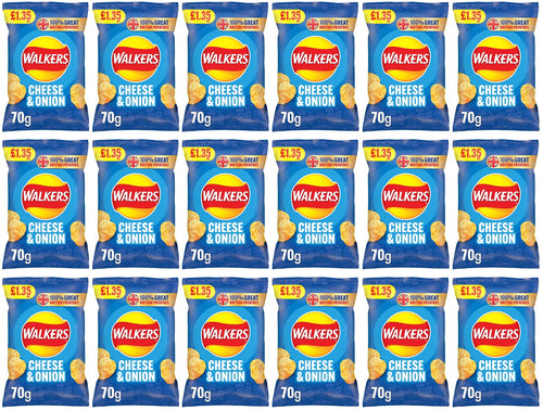 18 x Walkers Cheese & Onion - 70GM