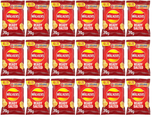 18 x Walkers Ready Salted - 70GM