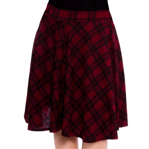 ROCKTHOSECURVES TARTAN A-LINE SWING SKATER SKIRT WITH ELASTICATED WAIST
