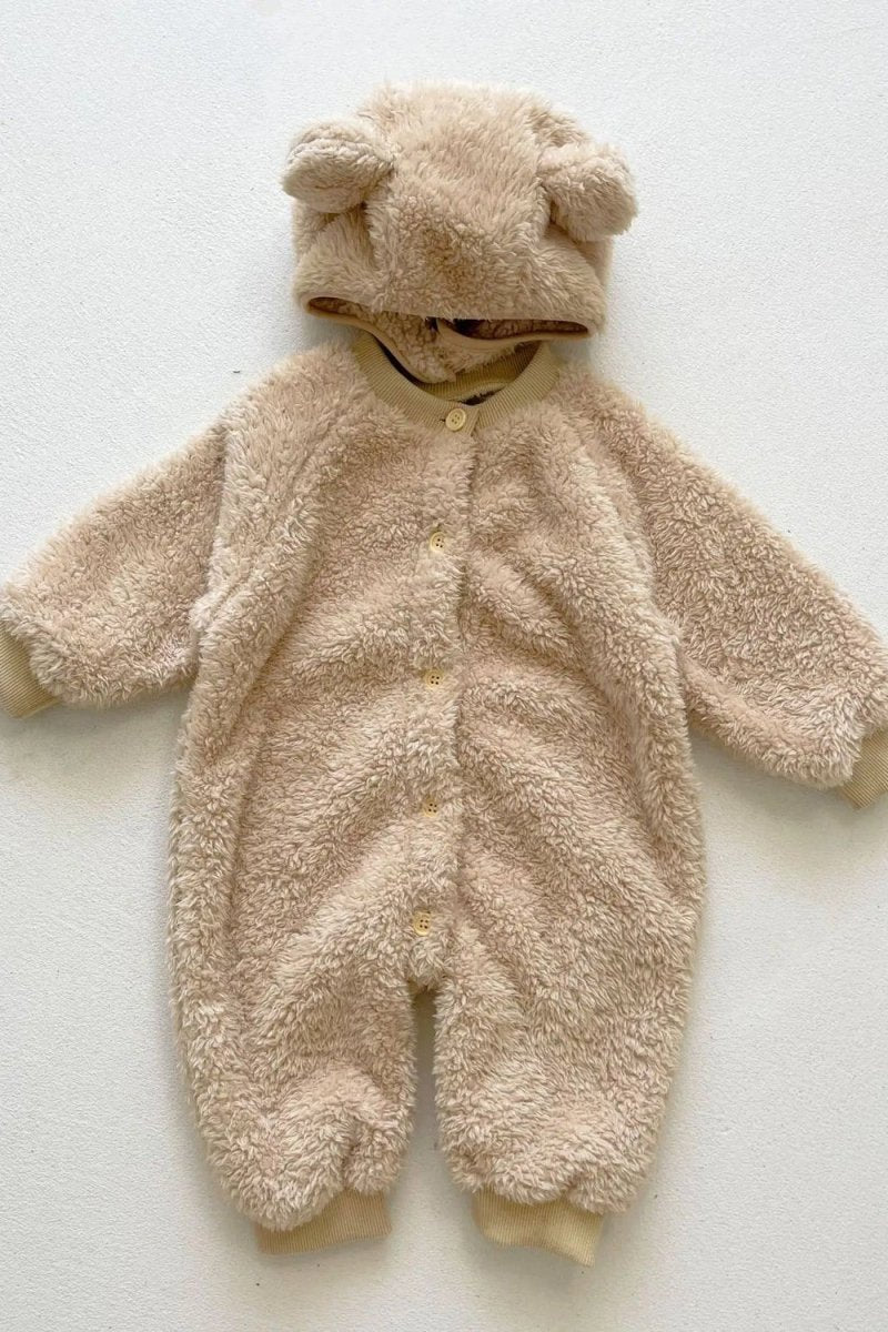 The Fur Bear Knitted Hooded Pramsuit