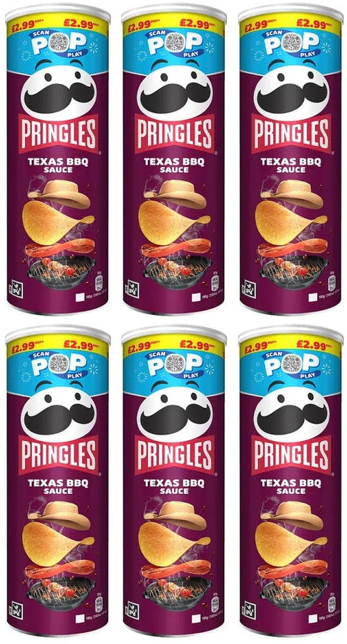 6 x Pringles Texas Bbq - 165GM