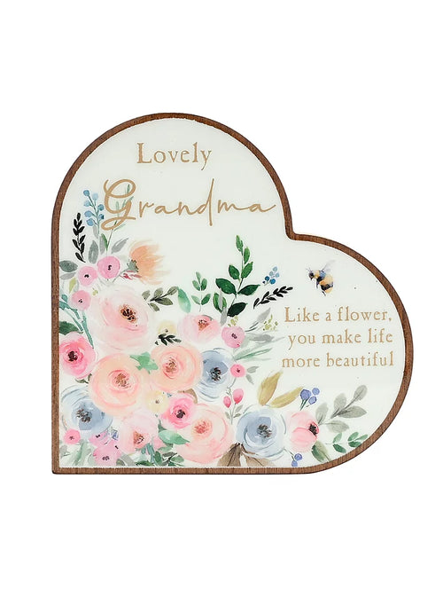 The Cottage Garden Mantel Heart Plaque  grandma