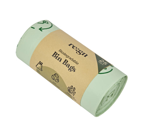 50L Biodegradable Eco Friendly Bin Bags, Eco Waste Disposal - 25 Pack