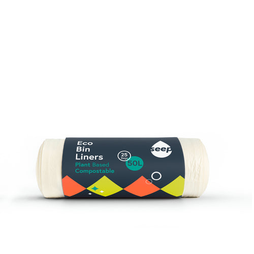 50L Compostable Bin Liners 25-Pack | Large Kitchen Bags Made from Plants