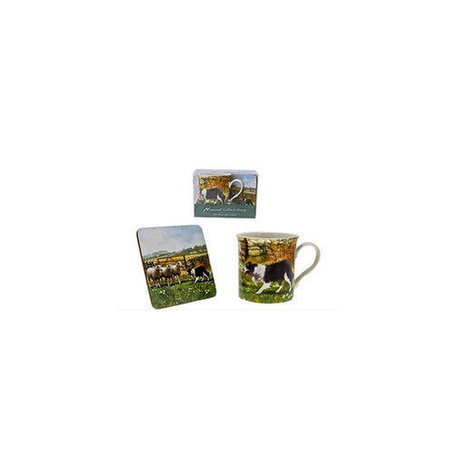 Macneil Collie Dog and Sheep Mug and Coaster Set