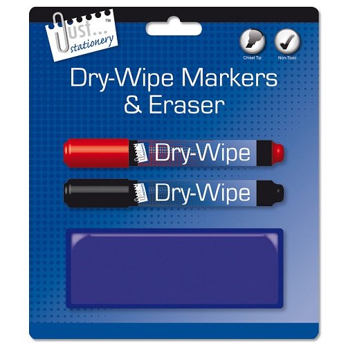 Just Stationery Whiteboard Marker and Eraser (Pack of 2)