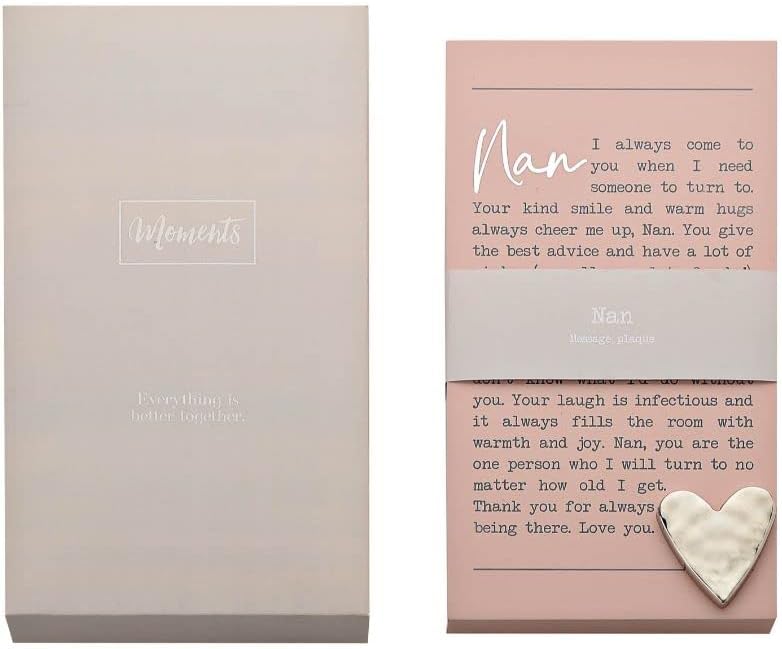 "Nan" Sentimental Moments Message Plaque Freestanding Or Hanging Gift MO111