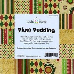 plum pudding paper pack 36sheets six each design
