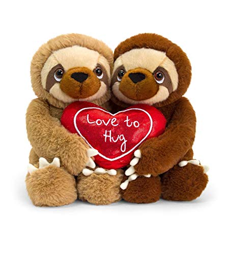 Keel Toys hugging sloth with heart 20cm