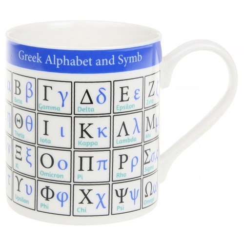 Greek Alphabet and Symbols Educational Fine Bone China Mug