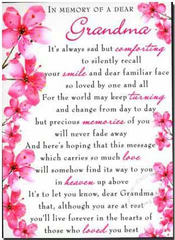 Grave Card - In Memory Of A Dear Grandma - Free Card Holder - M09
