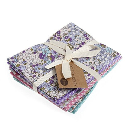 Sew Easy Fat Quarter Fabric Bundle Pastel Wildflowers - per pack of 6