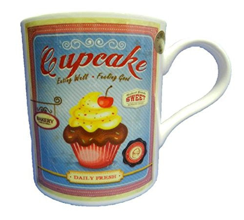 Retro Cupcake Mug Three Colours One Selected At Random On Despatch