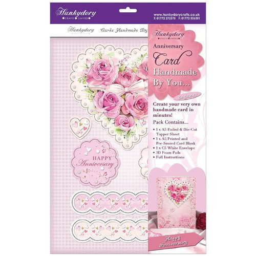 hunkydory handmade by you card kit happy anniversary