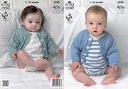 King Cole 3989 Knitting Pattern Baby Cardigans and Romper Suits to knit in King Cole Bamboo Cotton 4 Ply