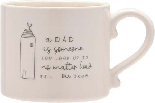 Widdop Moments Stoneware Ceramic Dad Mug - Always Look Up - White - Coffee & Tea Hot Drinks - 350ml - Gift for Birthday Father's Day Present