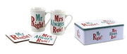 Mr Right & Mrs Always Right Mugs and Coasters Set in Gift Tin