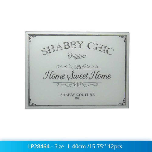 SHABBY CHIC GLASS CUTTING CHOPPING BOARD WORKTOP PROTECTOR