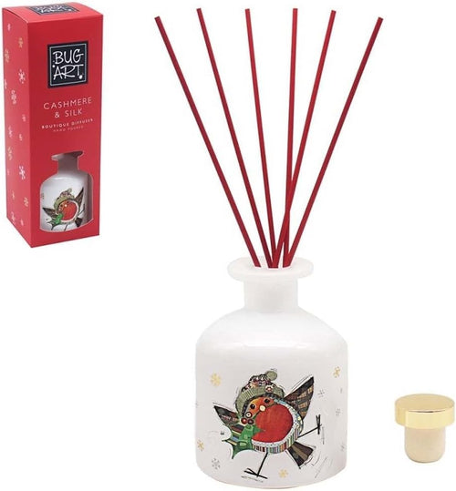 Lesser & Pavey Christmas diffuser | Cashmere & Silk Fragrance | Robin Holly Diffuser Perfect For Xmas - Bug Art
