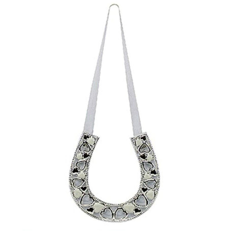 Horseshoe Silver Hearts