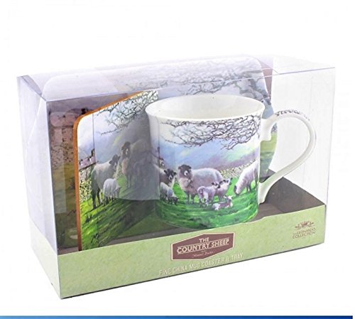 the farmyard cow mug coaster tray set