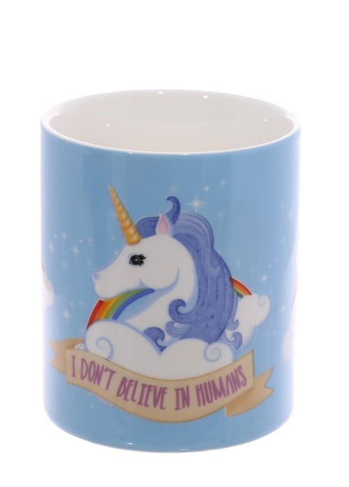 Bone China Mug - Unicorn Mug I Dont Believe In Humans