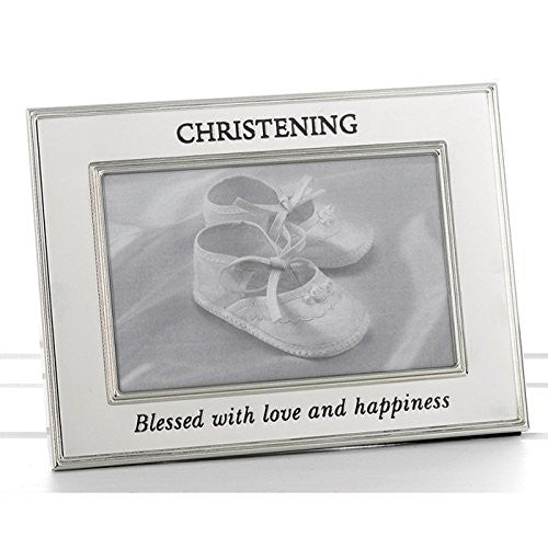 Christening - Polished Silver Message Band Photo Frame (74206)