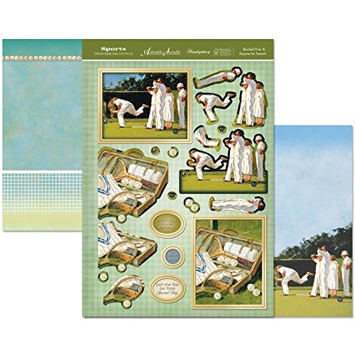 hunkydory adorable scorable sports & leisure time designer decoupage set bowled over & anyone for tennis