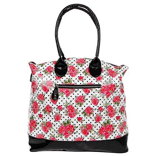 Jessie Steele Pink Floral Spotty 50cm Large Tote Overnight Bag Shopper Handbag LP71149
