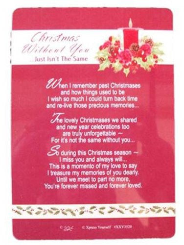 Graveside Memorial Christmas Card & Holder -Christmas Without You - 3520