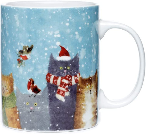 Puckator XMUG65 Jan Pashley Christmas Cat Porcelain Mug