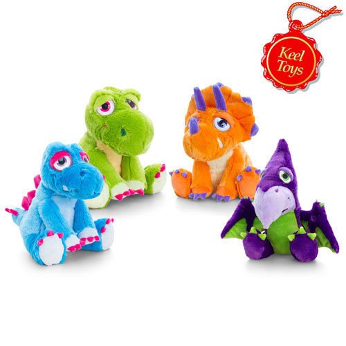 Keel Toys 25cm Hugasaurus On Lead With Sound 4 Asstd