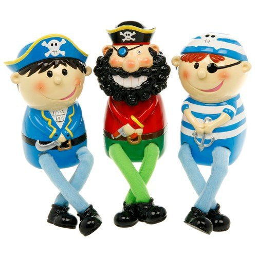 pirate dangly leg money box choice three one supplied
