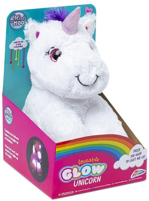 Miri Moo Childrens Soft Glow UNICORN Light Up Plush