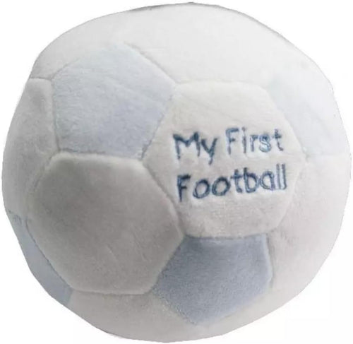 Snuggle Baby My First Football Baby Rattle, Blue and White Plush Sensory Ball, 15cm Soft Polyester, for Infants and Toddlers, Baby Shower Gift (Copy)
