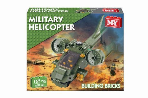 MILITARY ARMY HELICOPTER BUILDING BRICK SET 165PC